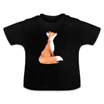 Beau renard - T-shirt bio col rond Bébé - noir - Devant