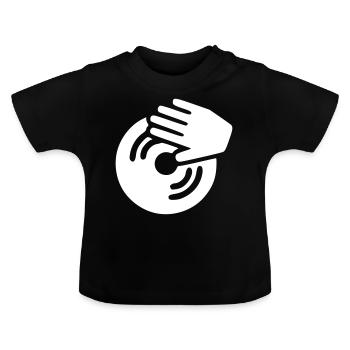 Dj Mischpult Vinyl Platten Party Musikproduzent - Baby Bio-T-Shirt mit Rundhals - Schwarz - Vorne