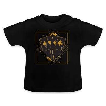 Ace Poker Casino Cartes à Jouer Cadeau Tout En - T-shirt bio col rond Bébé - noir - Devant