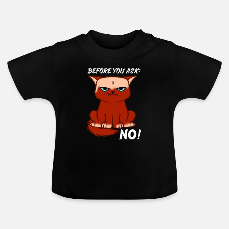 Wütende Katze Spruch Nein coole Geschenkidee - Baby Bio-T-Shirt mit Rundhals - Schwarz