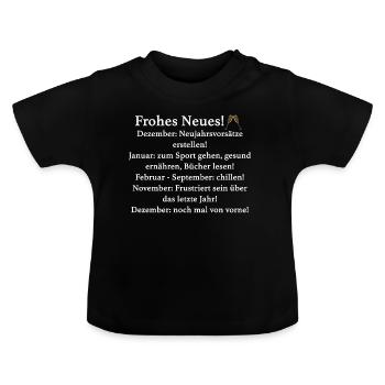 Silvester - Baby Bio-T-Shirt mit Rundhals - Schwarz - Vorne