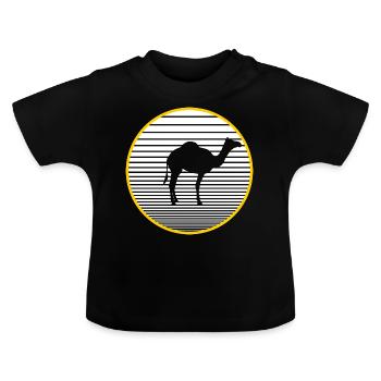 Kamel - Baby Bio-T-Shirt mit Rundhals - Schwarz - Vorne