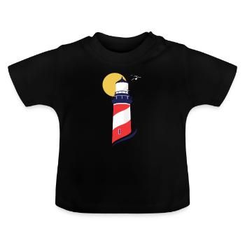 Leuchtturm - Baby Bio-T-Shirt mit Rundhals - Schwarz - Vorne
