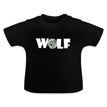 Lune de loup lune - T-shirt bio col rond Bébé - noir - Devant