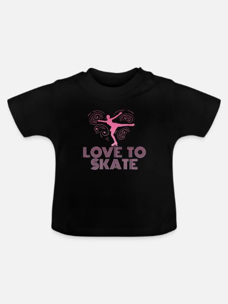 Eiskunstlauf - Baby Bio-T-Shirt mit Rundhals - Schwarz
