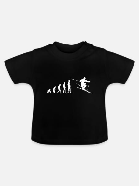 Evolution du ski - T-shirt bio col rond Bébé - noir
