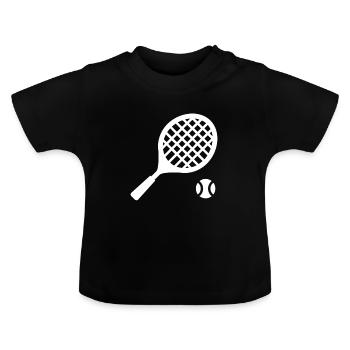 tennis racket - Baby Organic T-Shirt with Round Neck - black - Front
