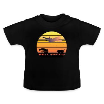 Savanne travel - Baby Bio-T-Shirt mit Rundhals - Schwarz - Vorne