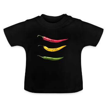 Capsaicin Chili Pods - Baby Organic T-Shirt with Round Neck - black - Front