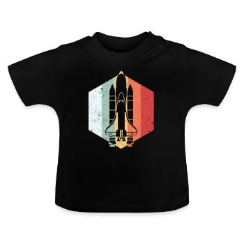 Navette spatiale Spatiale Astronaut Raumfahrt - T-shirt bio col rond Bébé - noir - Devant