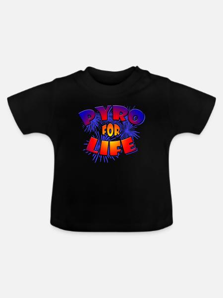 Pyro for life firework Feuerwerk - Baby Bio-T-Shirt mit Rundhals - Schwarz