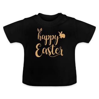 Joyeuses Pâques - T-shirt bio col rond Bébé - noir - Devant