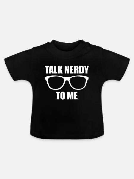 Nerd - Maglietta ecologica con scollo rotondo per neonato - nero
