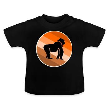 gorille - T-shirt bio col rond Bébé - noir - Devant