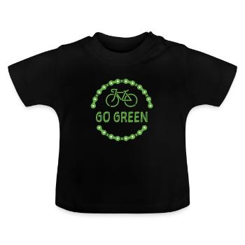 Bike Go Green durable environnement idée de cadeau - T-shirt bio col rond Bébé - noir - Devant