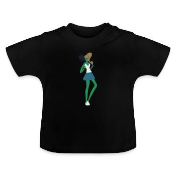 Fable de tennis - T-shirt bio col rond Bébé - noir - Devant