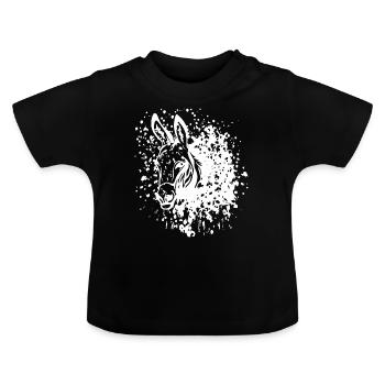 Donkey ink stain - Baby Organic T-Shirt with Round Neck - black - Front