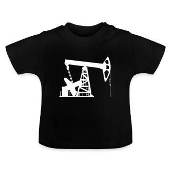 Une grosse machine de forage pour le pétrole - T-shirt bio col rond Bébé - noir - Devant