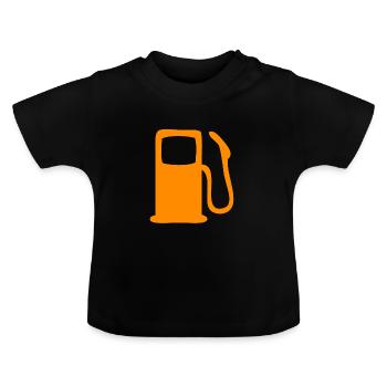 Une belle pompe à essence - T-shirt bio col rond Bébé - noir - Devant