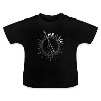 Cadeau de guitare Cura Caucase Baglama Saz - T-shirt bio col rond Bébé - noir - Devant