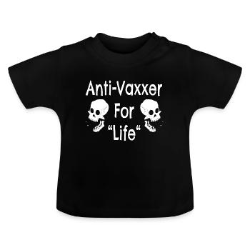 Anti-Vaxxer Memes - Baby Organic T-Shirt with Round Neck - black - Front