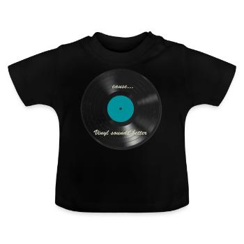 vinyle - T-shirt bio col rond Bébé - noir - Devant