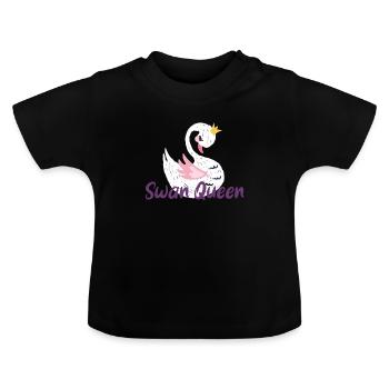 idée cadeau sweet Swan Queen femmes et enfants - T-shirt bio col rond Bébé - noir - Devant