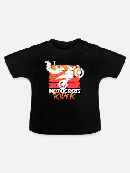 Motocross - Vauvan luomu-t-paita, jossa pyöreä pääntie - musta