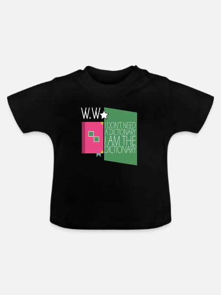 Woerterbuch Lexikon Geschenkidee - Baby Bio-T-Shirt mit Rundhals - Schwarz