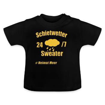 schietwetter mer mer plage patrie mer baltique mer - T-shirt bio col rond Bébé - noir - Devant