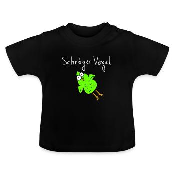 Oiseau oblique des phrases drôles - T-shirt bio col rond Bébé - noir - Devant