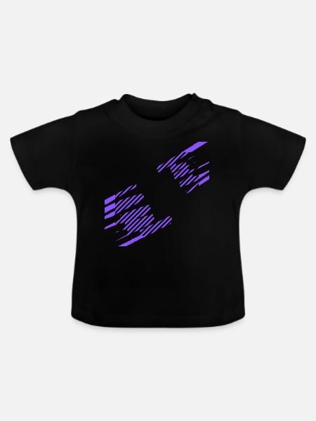 ein design mit streifen - Baby Bio-T-Shirt mit Rundhals - Schwarz