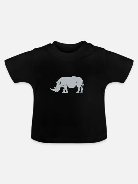 Nashorn - Baby Bio-T-Shirt mit Rundhals - Schwarz