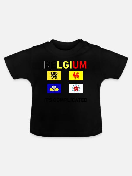 Belgien ist kompliziert - Baby Bio-T-Shirt mit Rundhals - Schwarz