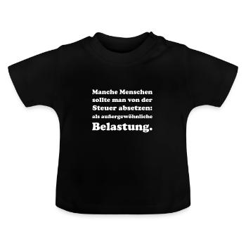 Menschen von der Steuer absetzen - Baby Bio-T-Shirt mit Rundhals - Schwarz - Vorne