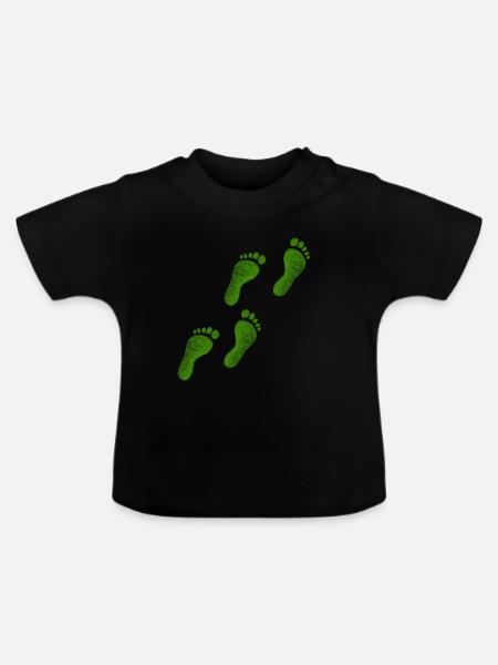 Grüne Schritte - Baby Bio-T-Shirt mit Rundhals - Schwarz