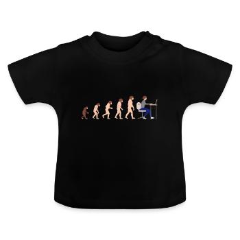 Evolution Entwickler Programmierer Lustiges Gift - Baby Bio-T-Shirt mit Rundhals - Schwarz - Vorne