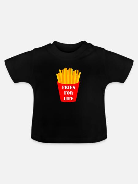 Frites frites - T-shirt bio col rond Bébé - noir