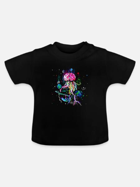 BRAIN PLANET MEDUSA - Baby Bio-T-Shirt mit Rundhals - Schwarz