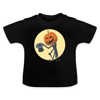 Lanterne citrouille Hans Oh 'Halloween - T-shirt bio col rond Bébé - noir - Devant