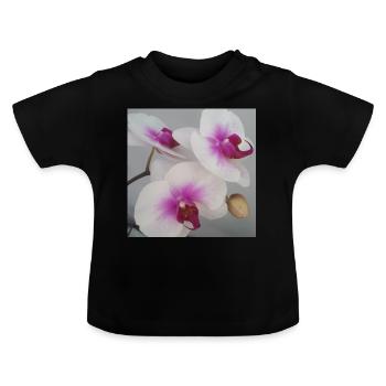 Orchid - Baby Organic T-Shirt with Round Neck - black - Front