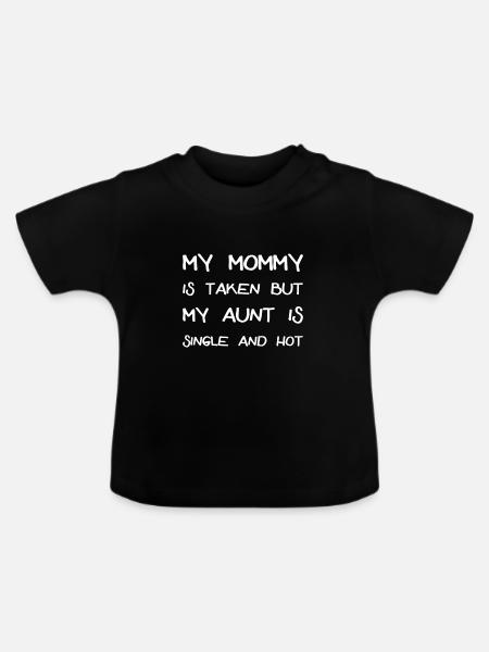 AUNT IS SINGLE - Ekologisk T-shirt med rund hals baby - svart