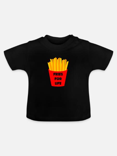 Frites frites - T-shirt bio col rond Bébé - noir