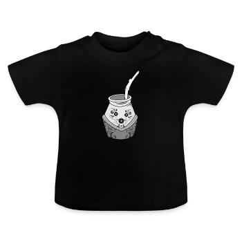 Compagnon fleuri - T-shirt bio col rond Bébé - noir - Devant