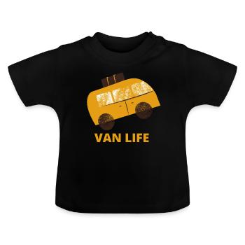 Camping-car Van Life - T-shirt bio col rond Bébé - noir - Devant