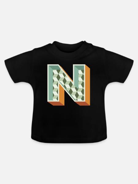 N - Baby Bio-T-Shirt mit Rundhals - Schwarz