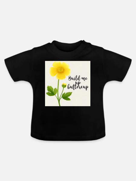 Ermutige mich, Butterblume - Baby Bio-T-Shirt mit Rundhals - Schwarz