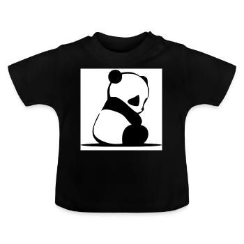 Bébé panda - T-shirt bio col rond Bébé - noir - Devant