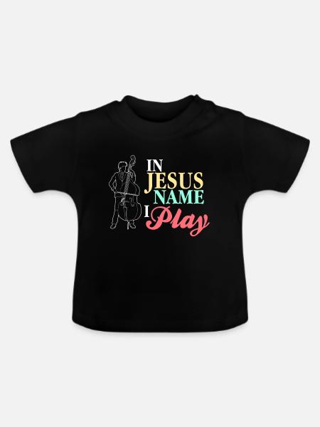 Kontrabass - Baby Bio-T-Shirt mit Rundhals - Schwarz