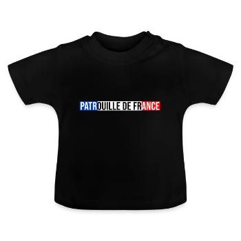 Patrouille de France meeting aérien armée logo - T-shirt bio col rond Bébé - noir - Devant